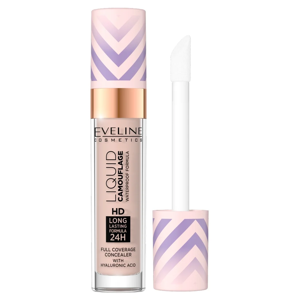 Eveline Cosmetics Liquid Camuflage wodoodporny korektor kamuflujący z kwasem hialuronowym nr 03 Soft Natural, 7,5 ml