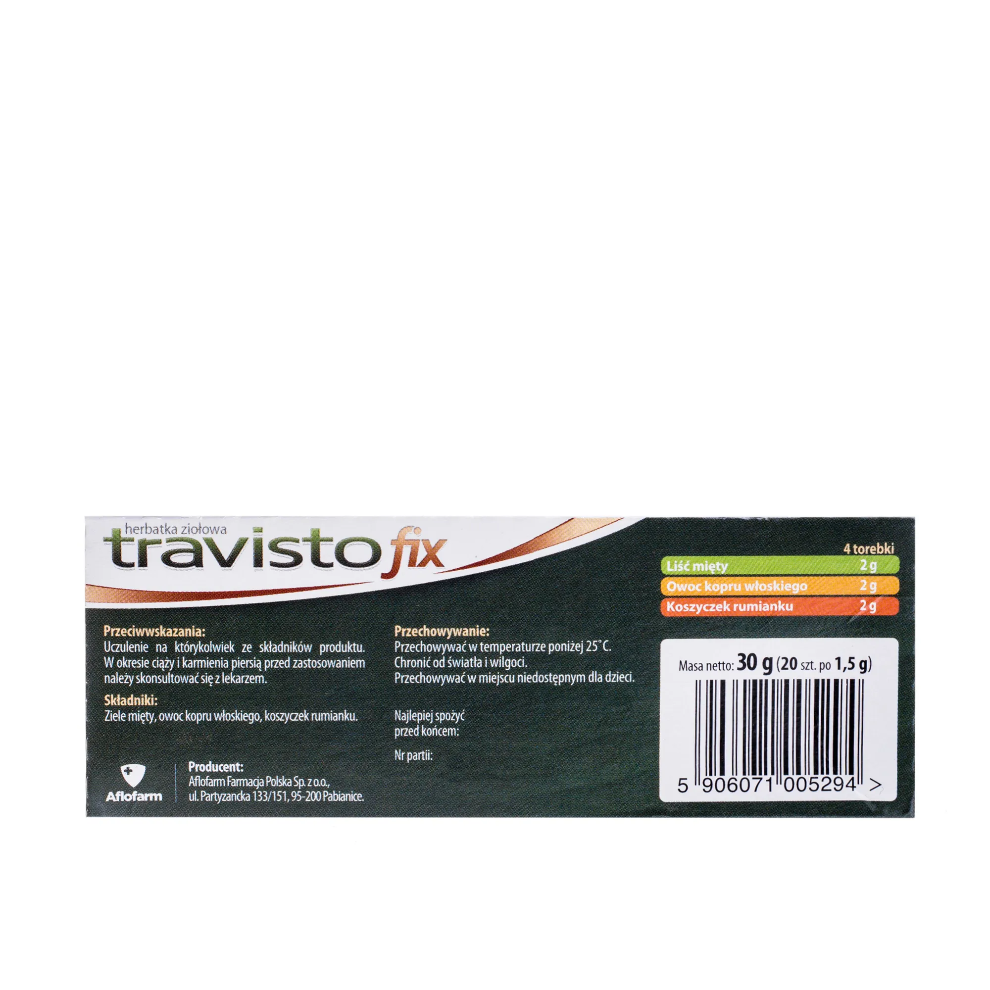 Travisto Fix, herbata ziołowa, 20 torebek 