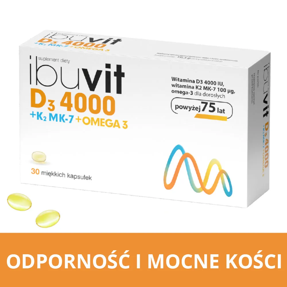 Ibuvit D3 4000 + K2 MK-7 Omega 3, suplement diety, 30 kapsułek 