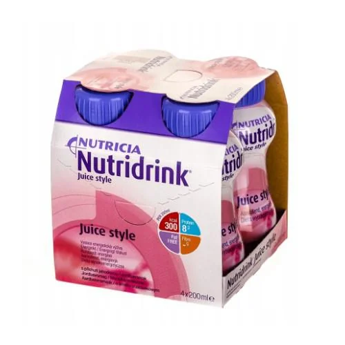 Nutridrink Juice Style smak truskawkowy, 4 x 200 ml