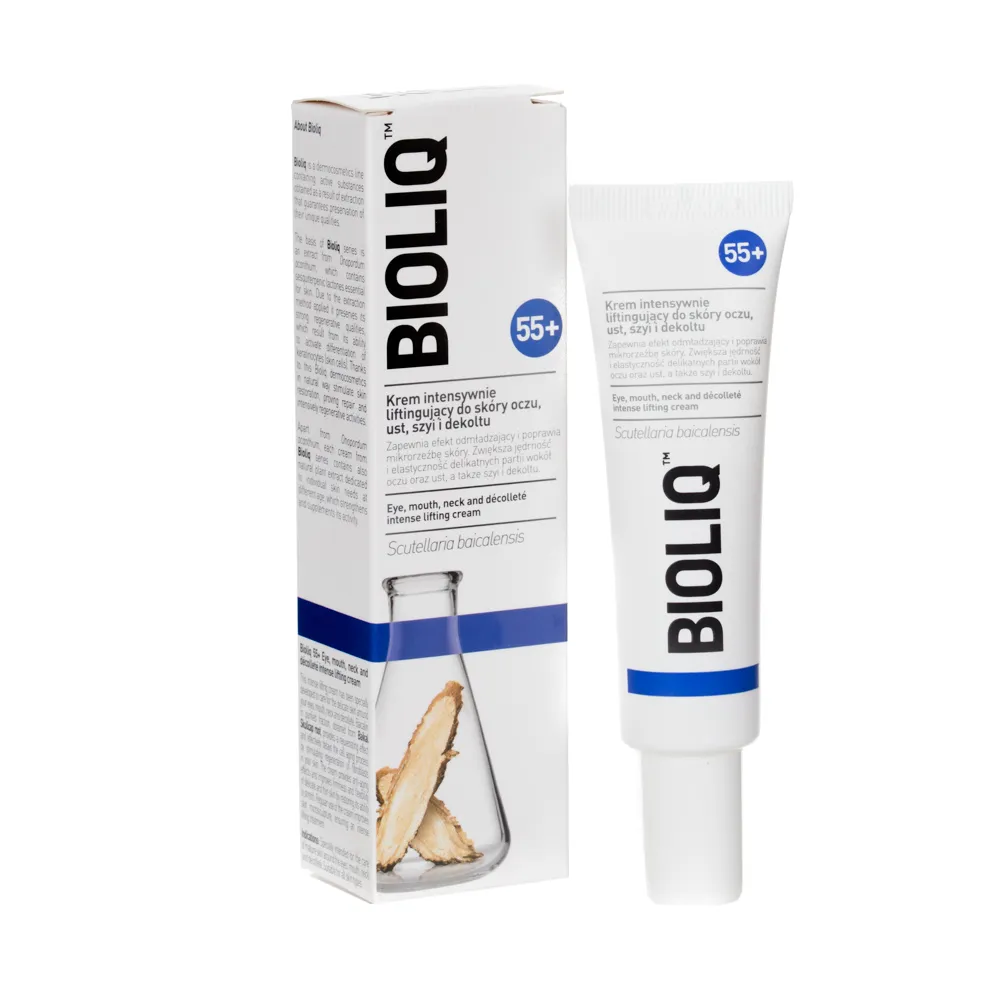 Bioliq 55+ Krem intensywnie liftingujący do skóry oczu, ust, szyi i dekoltu, 30 ml 