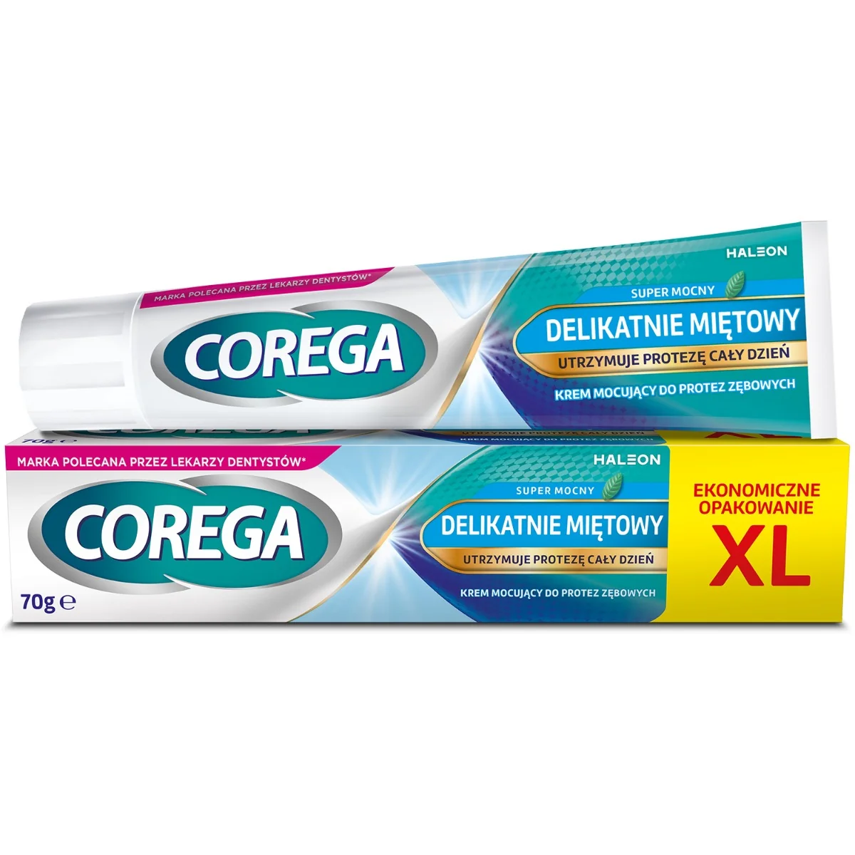 Corega Super Mocny XL krem mocujący do protez zębowych, smak delikatnie miętowy, 70 g