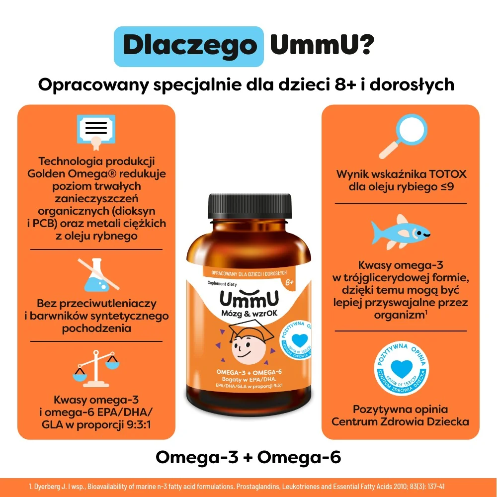 Ummu Mózg & WzrOK 8+ 240 kapsułek miękkich