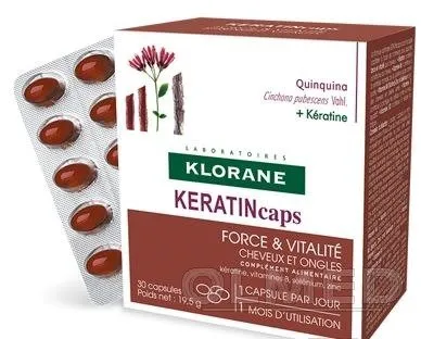 Klorane Keratin Caps, suplement diety, 30 kapsułek