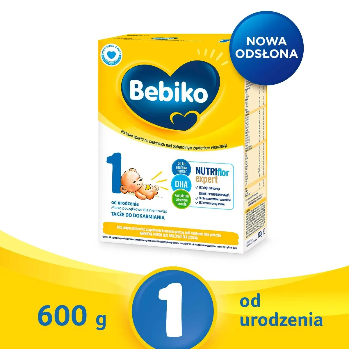 Bebiko 1 Mleko początkowe dla niemowląt od urodzenia, 600 g