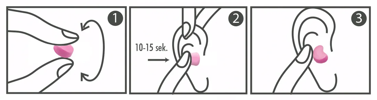 Haspro Mold 6P, formowane zatyczki do uszu, kolor różowy, 6 par 