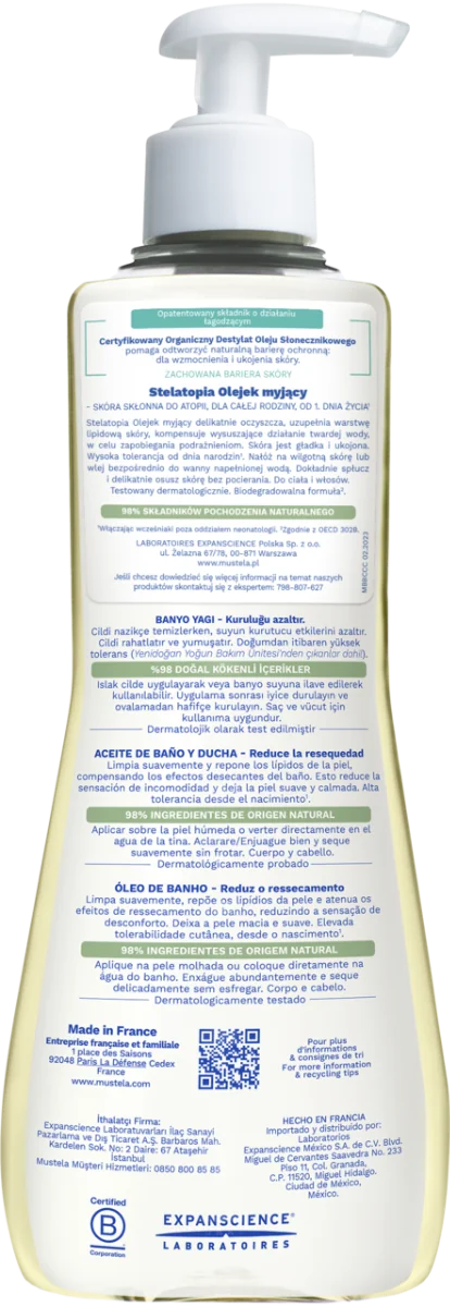 Mustela Stelatopia olejek myjący, 500 ml