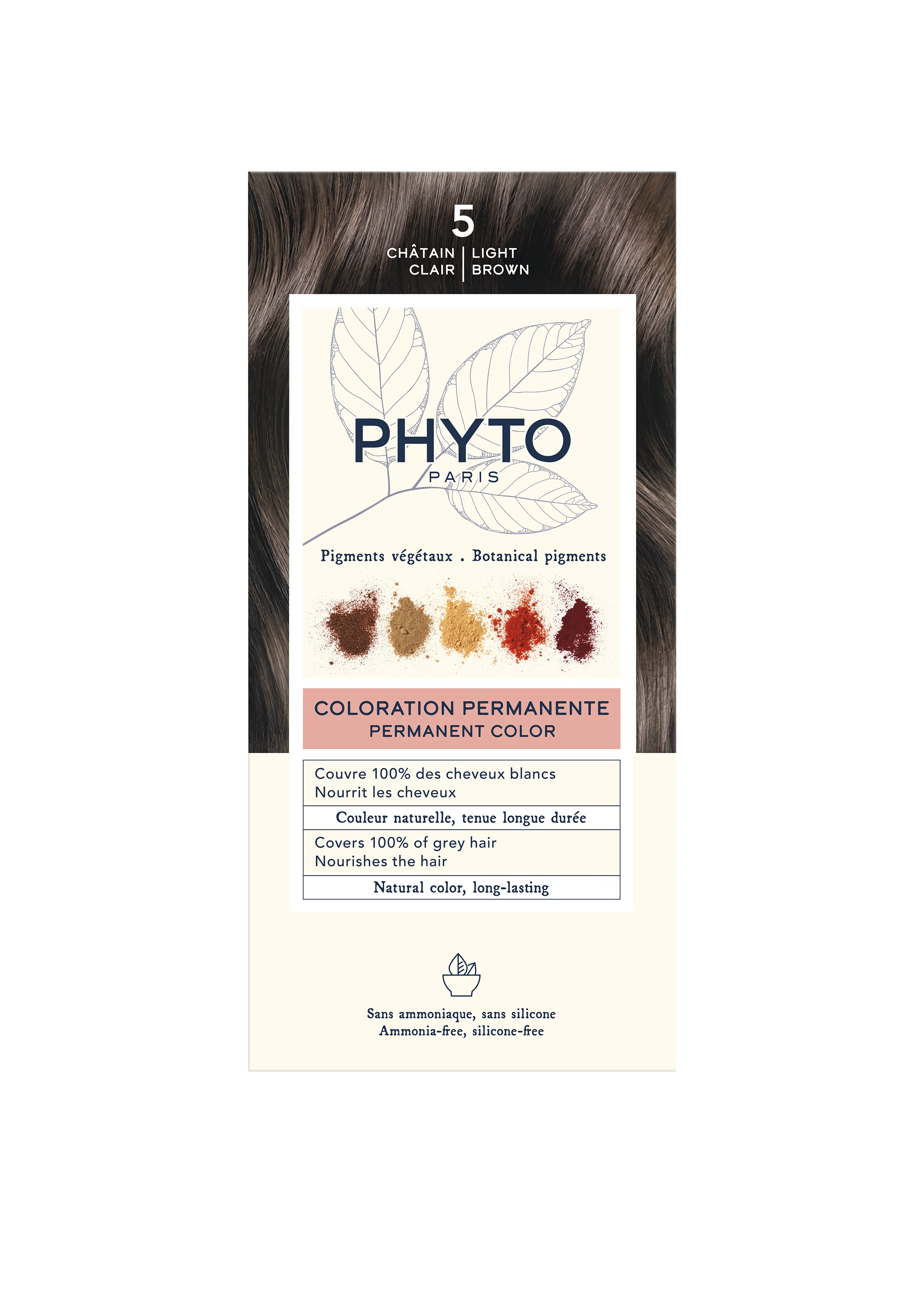 Phyto Color, farba do włosów, 5 jasny kasztanowy, 1 opakowanie