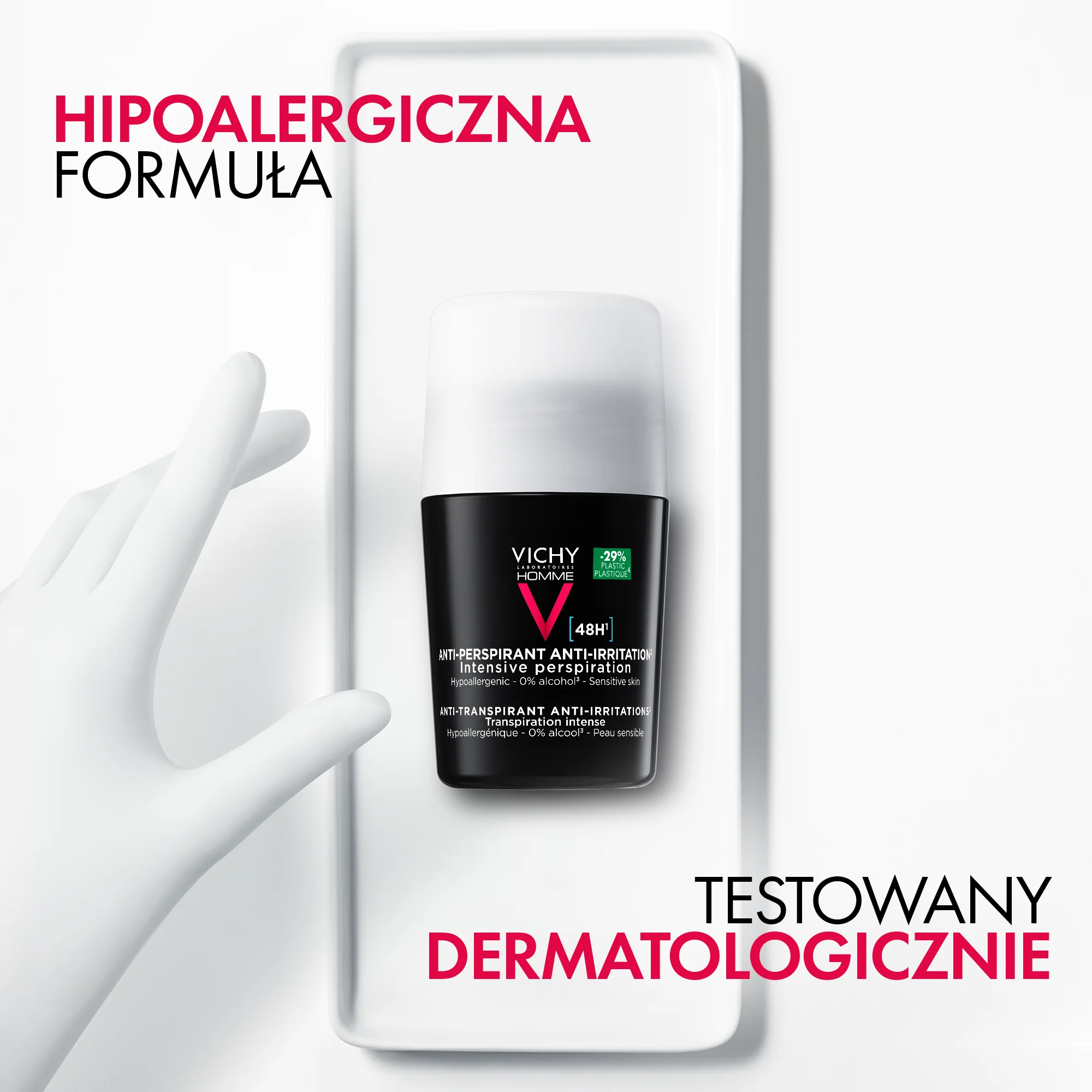 Vichy Homme dezodorant w kulce dla skóry wrażliwej, 50 ml