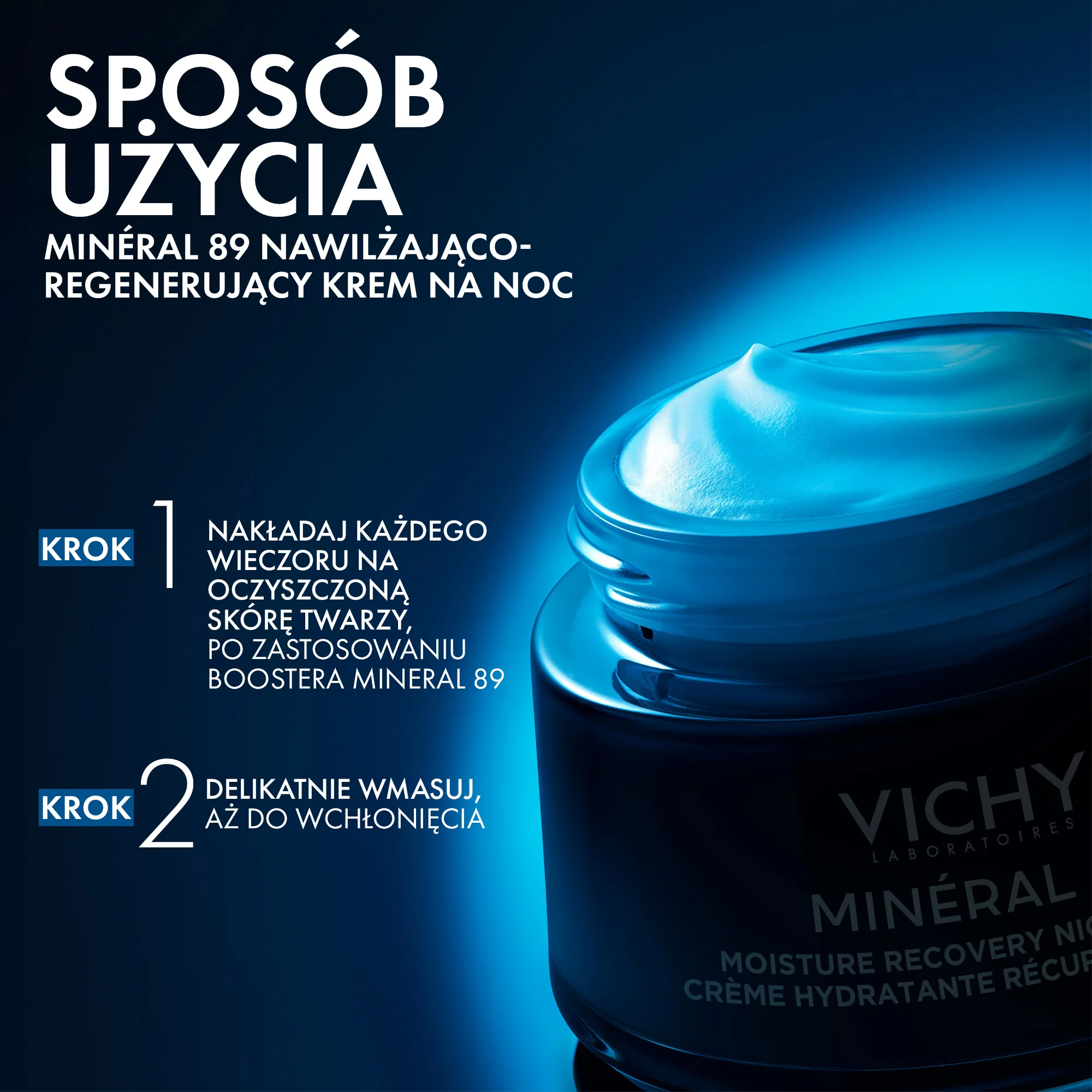 Vichy Mineral 89 Nawilżająco-regenerujący krem na noc z melatoniną, 50 ml