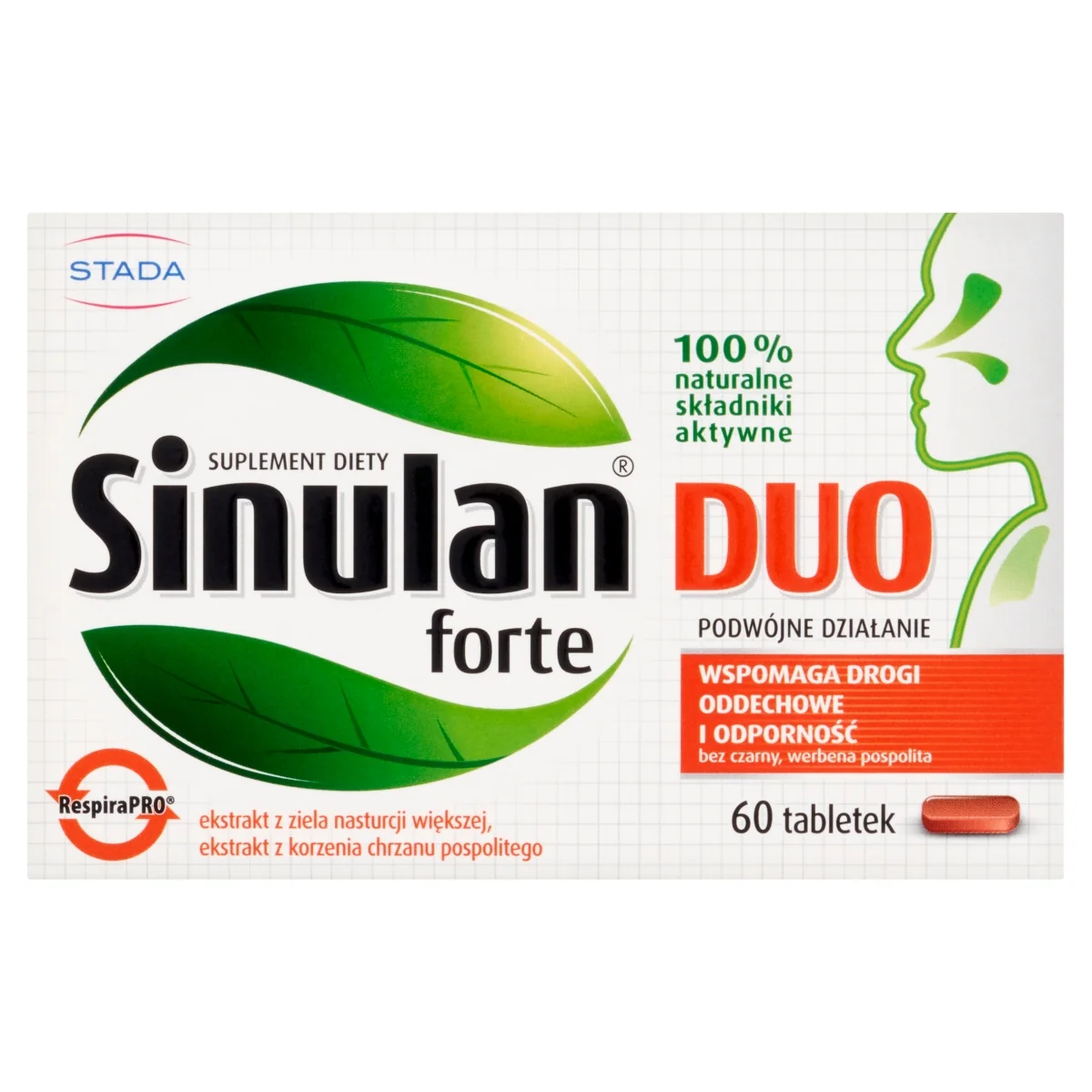 Sinulan Duo Forte suplement diety, 60 tabletek powlekanych