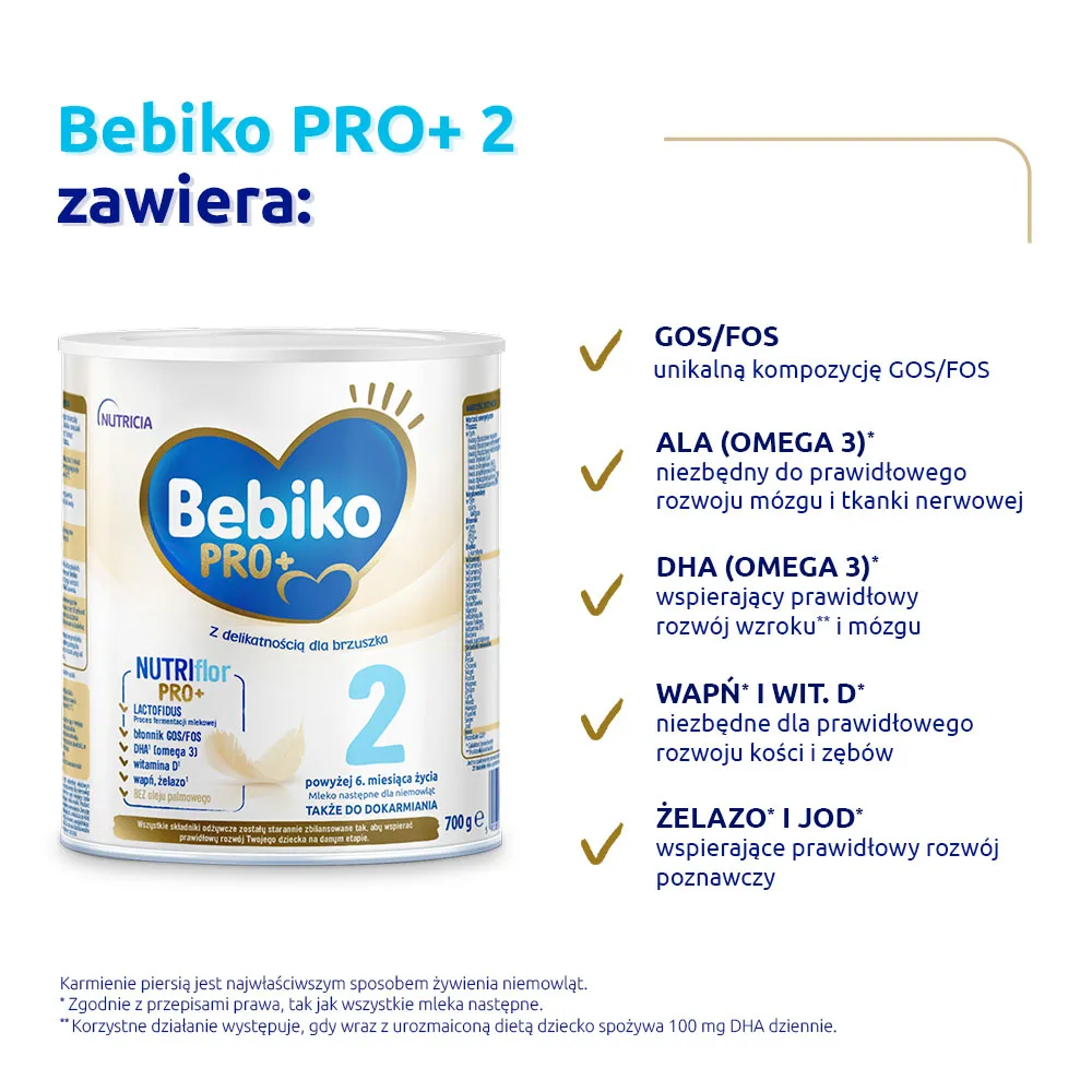 Bebiko Pro+ 2, mleko następne dla dzieci powyżej 6 miesiąca, 700 g 