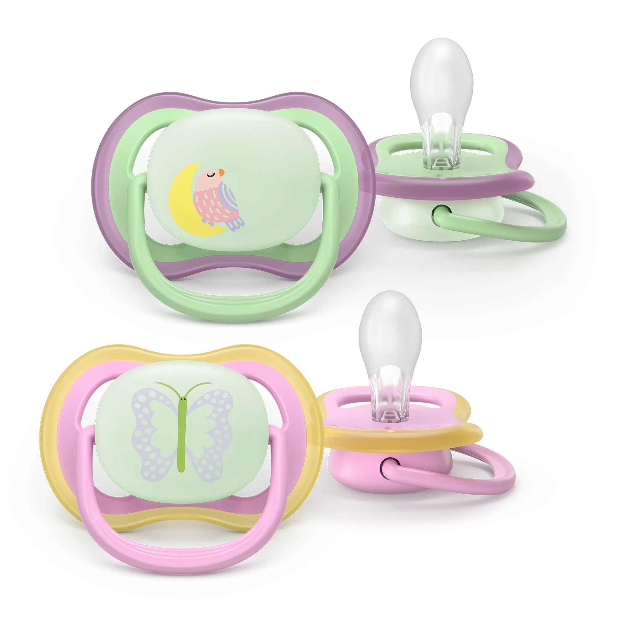 Philips Avent Ultra Air Nighttime świecący w ciemności ortodontyczny smoczek uspokajający 6-18 m, 2 sztuki