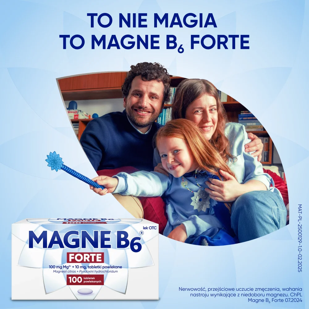 Magne B6 Forte 100 mg + 10 mg 100 tabletek powlekanych