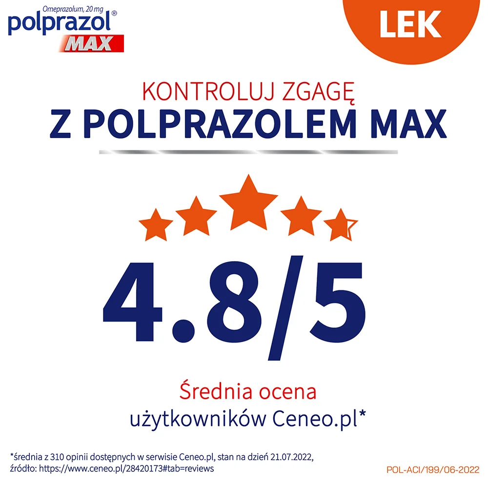 Polprazol Max 20 mg, 14 kapsułek