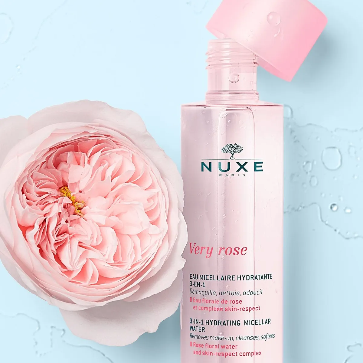 Nuxe Very Rose, nawilżająca woda micelarna 3w1, 200 ml 