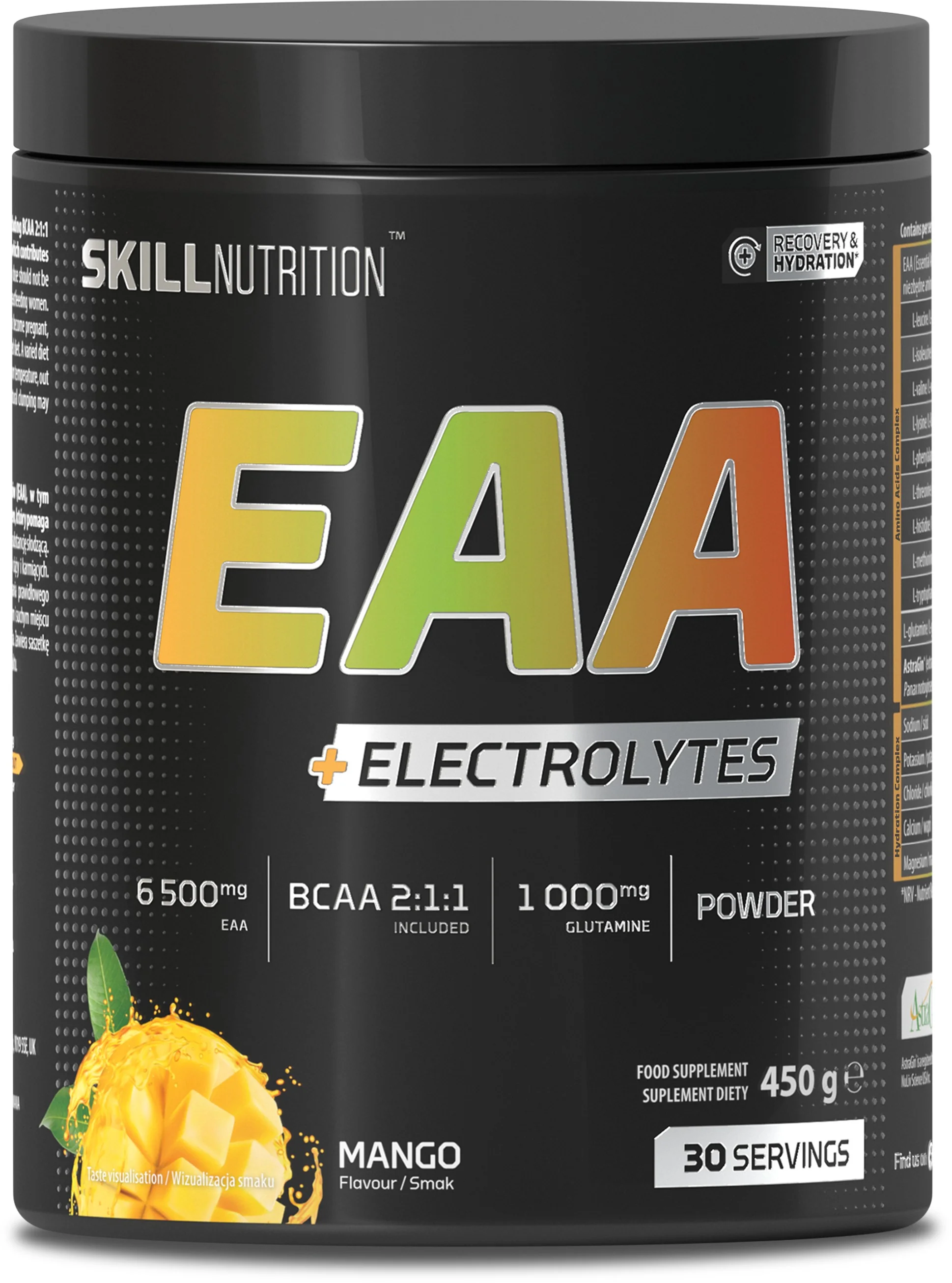 Skill Nutrition EAA + Electrolytes o smaku mango, proszek, 450 g