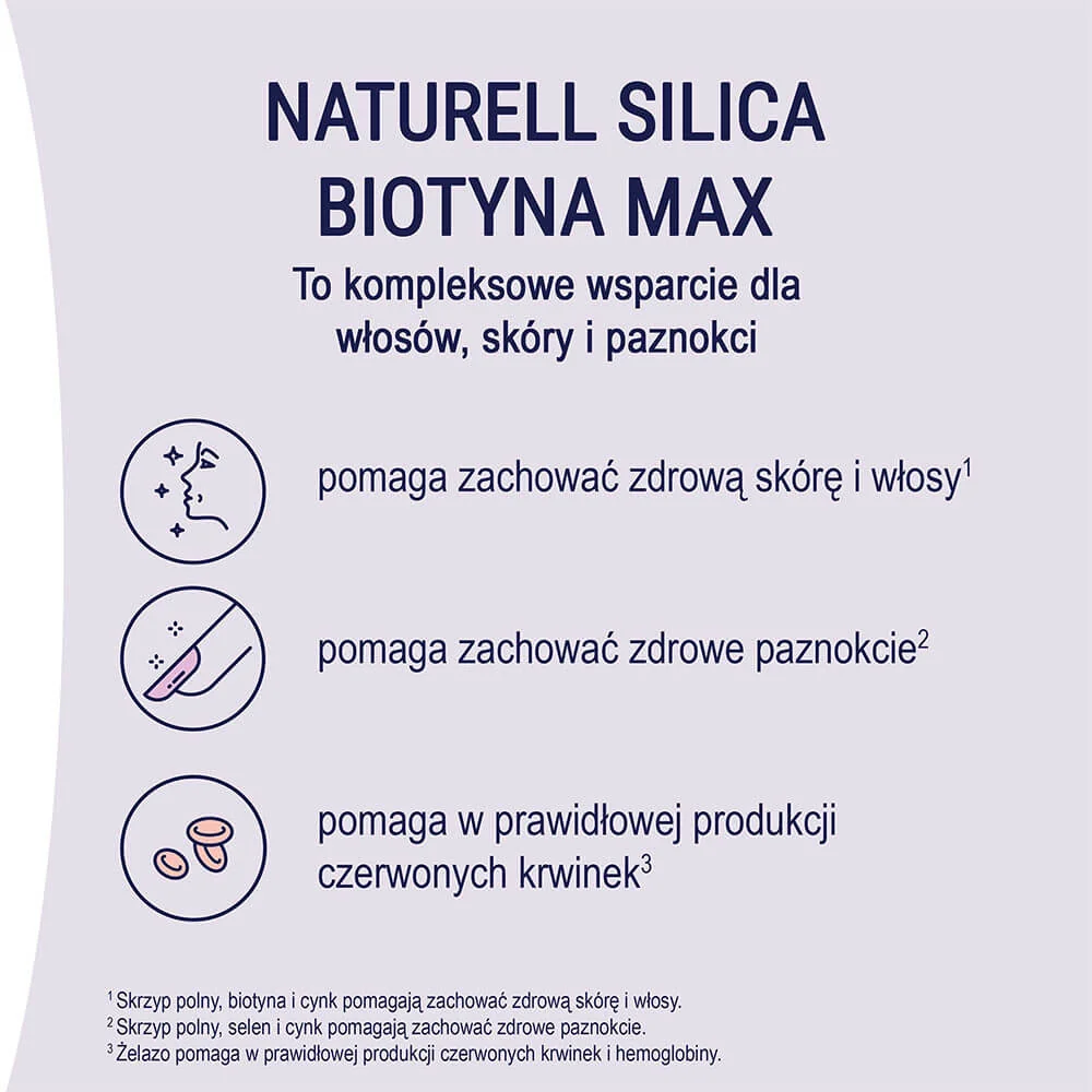 Naturell Silica Biotyna Max suplement diety, 60 tabletek