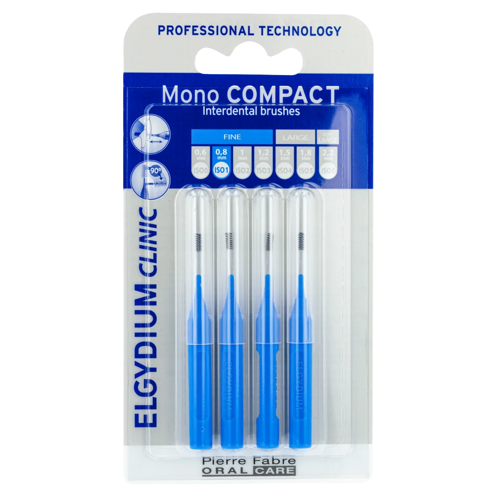 Elgydium Clinic Mono Compact 1 szczoteczki międzyzębowe niebieskie, 4 szt.