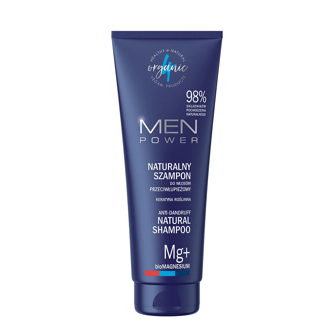 4organic MEN POWER naturalny przeciwłupieżowy szampon do włosów, 250 ml