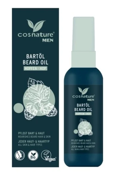 Cosnature® Men naturalny olejek do brody z wyciągiem z szyszek chmielu, 50 ml