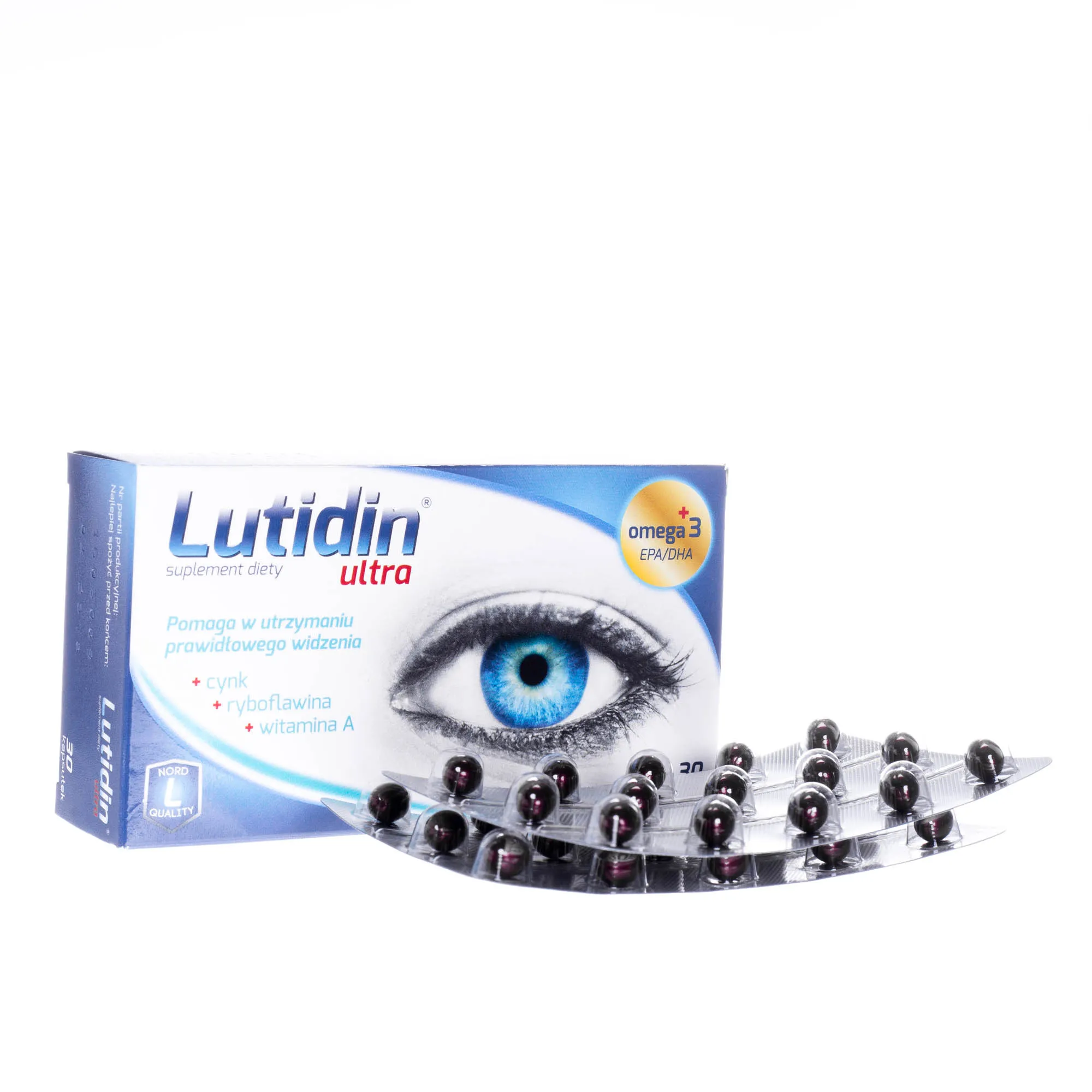 Lutidin Ultra, 30 kapsułek pomagających utrzymać prawidłowe widzenie
