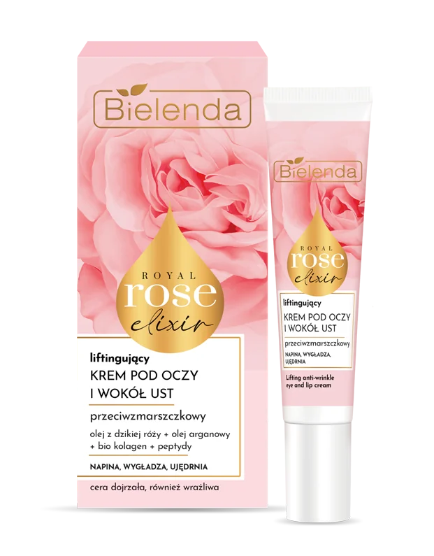 Bielenda Royal Rose przeciwzmarszczkowy krem liftingujący pod oczy i wokół ust, 15 ml