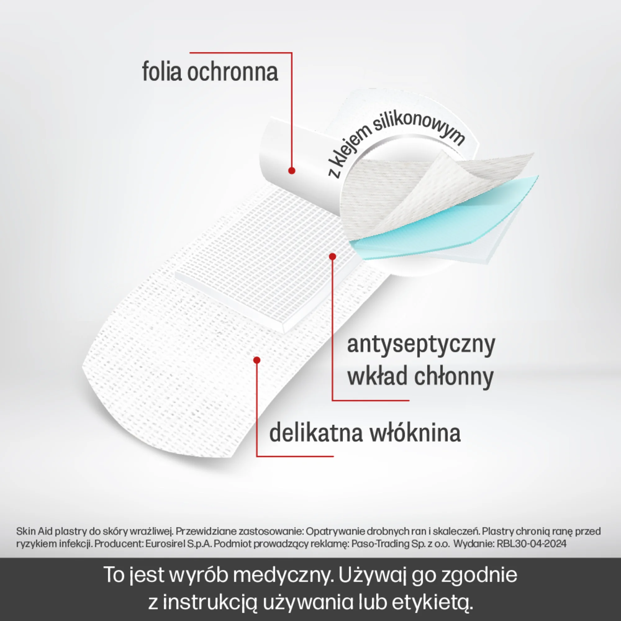 Skin Aid Plastry do skóry wrażliwej 12 sztuk