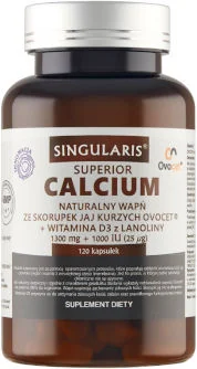 Singularis Calcium naturalny wapń ze skorupek jaj kurzych + witamina D3 z lanoliny Singularis Calcium naturalny wapń ze skorupek jaj kurzych + witamina D3 z lanoliny