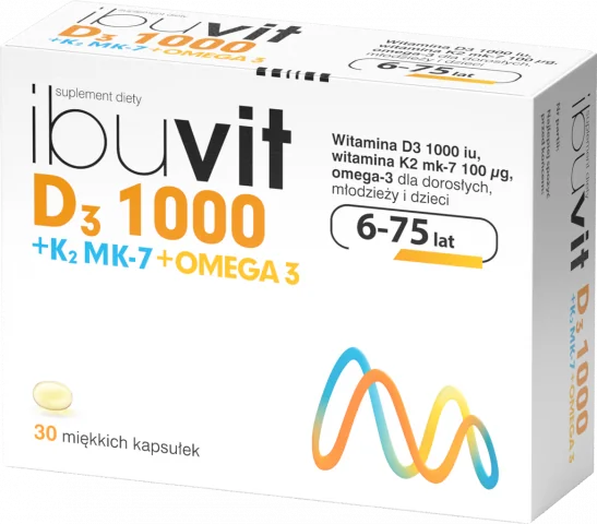 Ibuvit D3 1000 + K2 MK-7 Omega 3 30 kapsułek