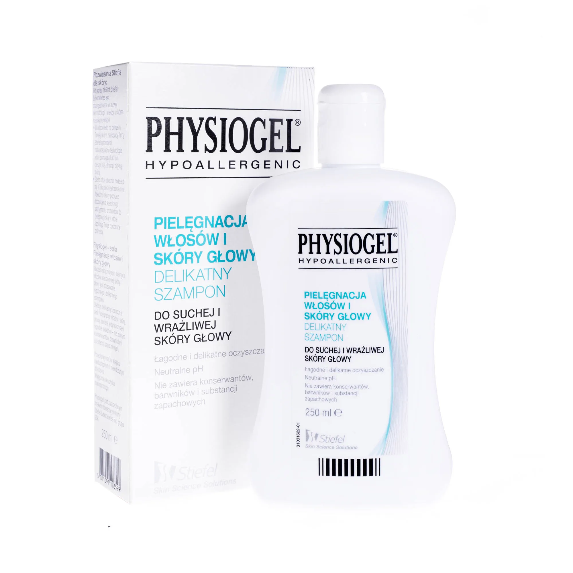 Physiogel, hypoalergiczny szampon do skóry suchej i wrażliwej, 250 ml