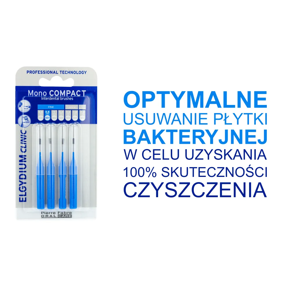 Elgydium Clinic Mono Compact 1 szczoteczki międzyzębowe niebieskie, 4 szt.