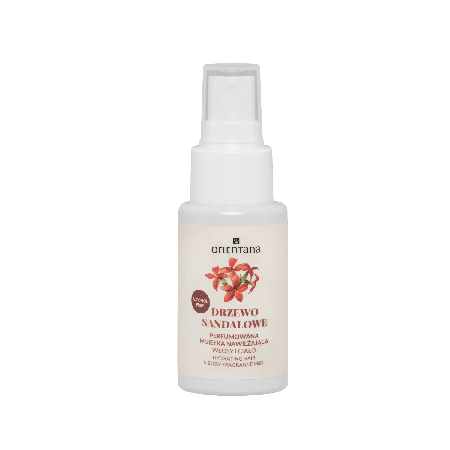 Orientana Drzewo Sandałowe perfumowana mgiełka nawilżająca włosy i ciało, 50 ml