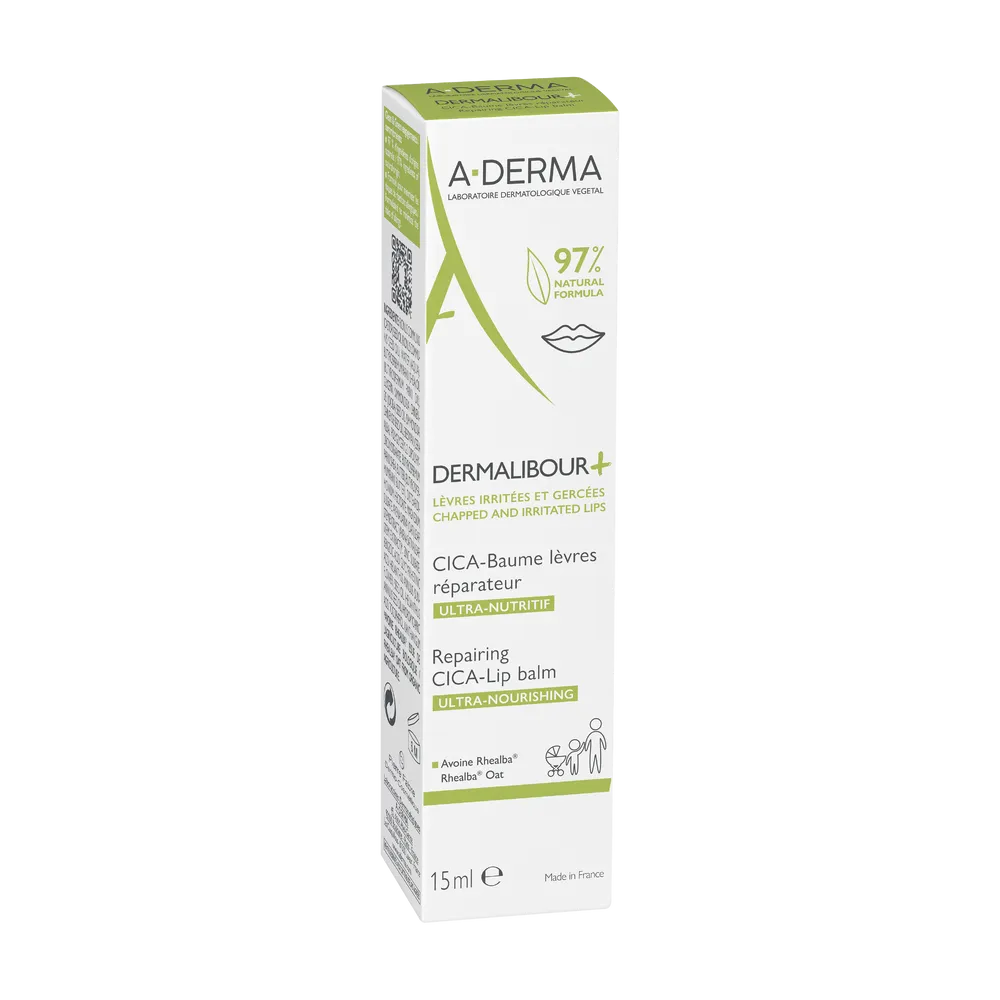 A-Derma Dermalibour+ CICA balsam do ust regenerujący, 15 ml