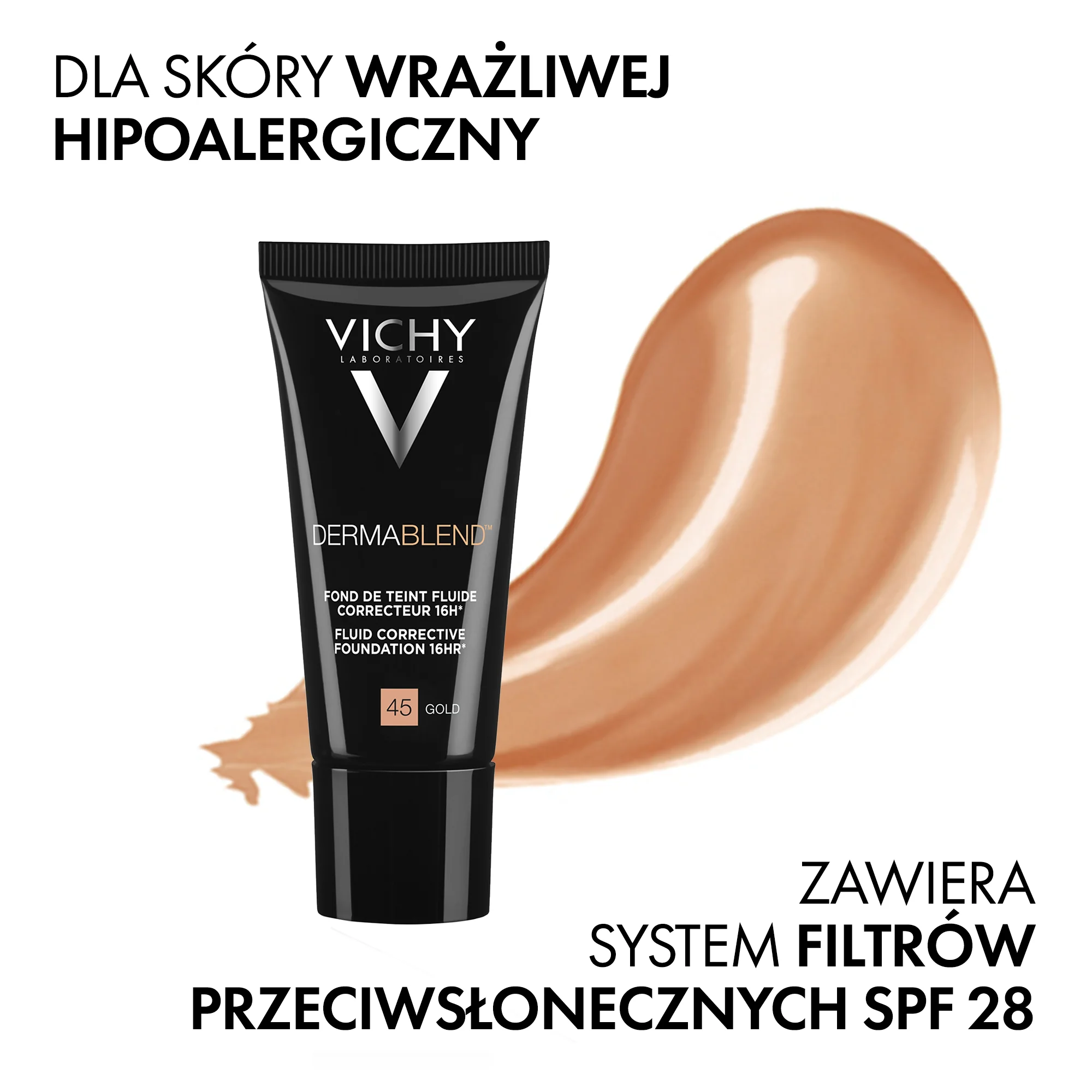 Vichy Dermablend fluid korygujący Gold 45, 30 ml