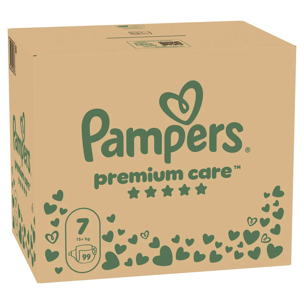 Pampers Premium Care 7 pieluchy, rozmiar 7, 15+ kg, 99 sztuk