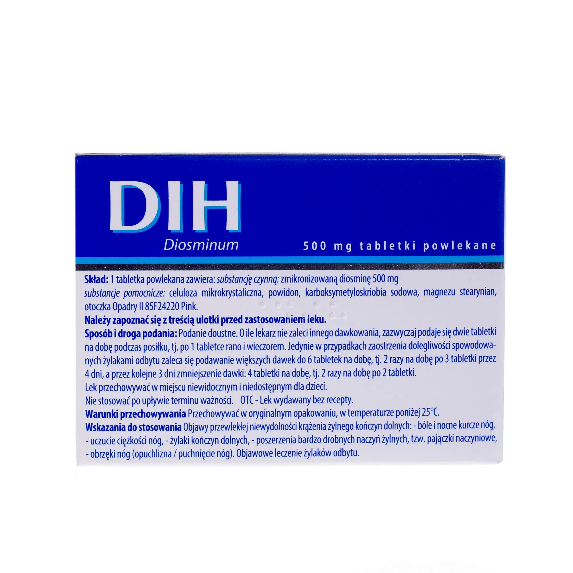 DIH Diosminum, 500 mg, 30 tabletek powlekanych 