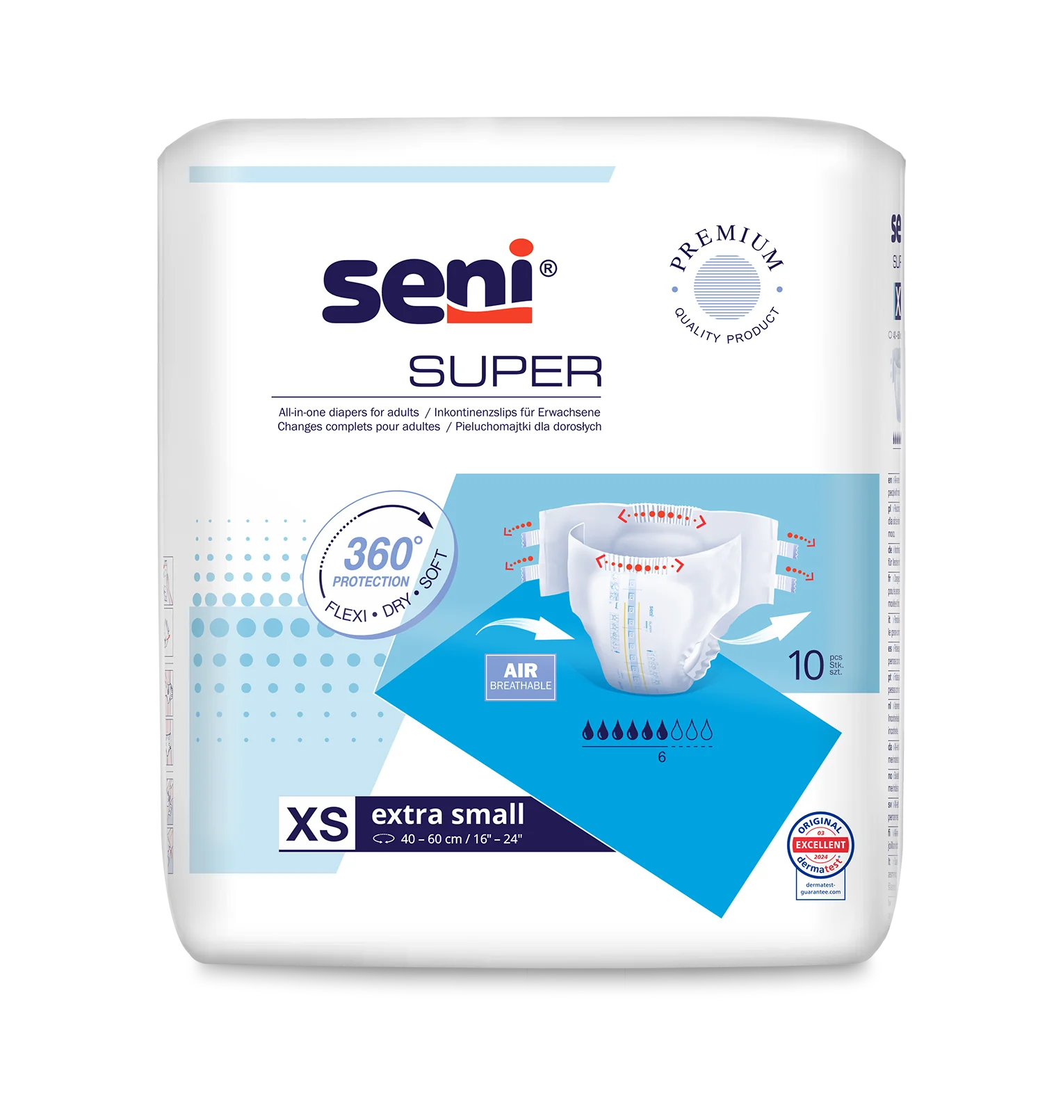 Seni Super pieluchomajtki XS, 10 szt.