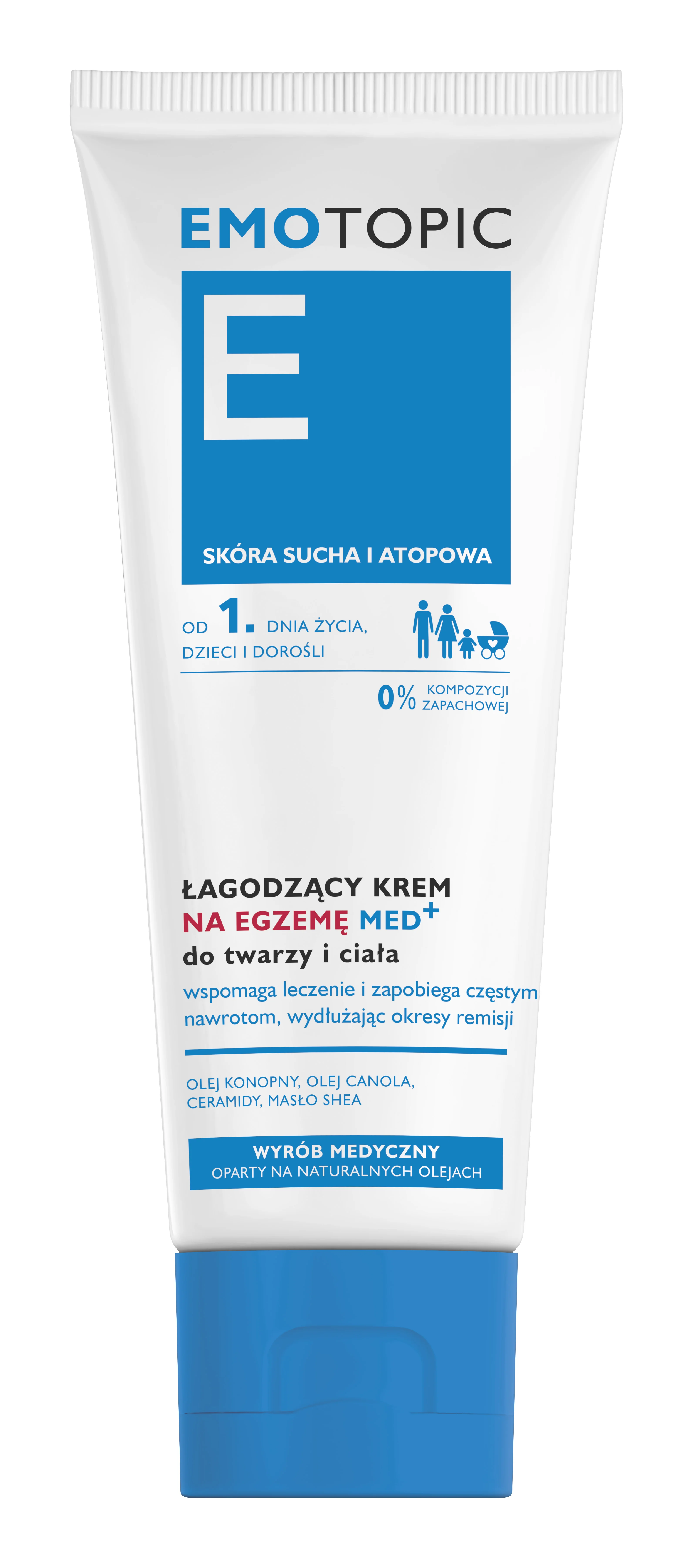 Emotopic łagodzący krem na egzemę Med+ do twarzy i ciała 75 ml