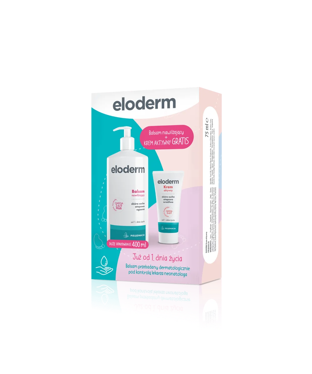 Eloderm balsam nawilzajacy, 400 ml +  krem aktywny, 75 ml