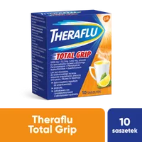 Theraflu Total Grip, 1000 mg + 12,2 mg + 200 mg, 10 saszetek