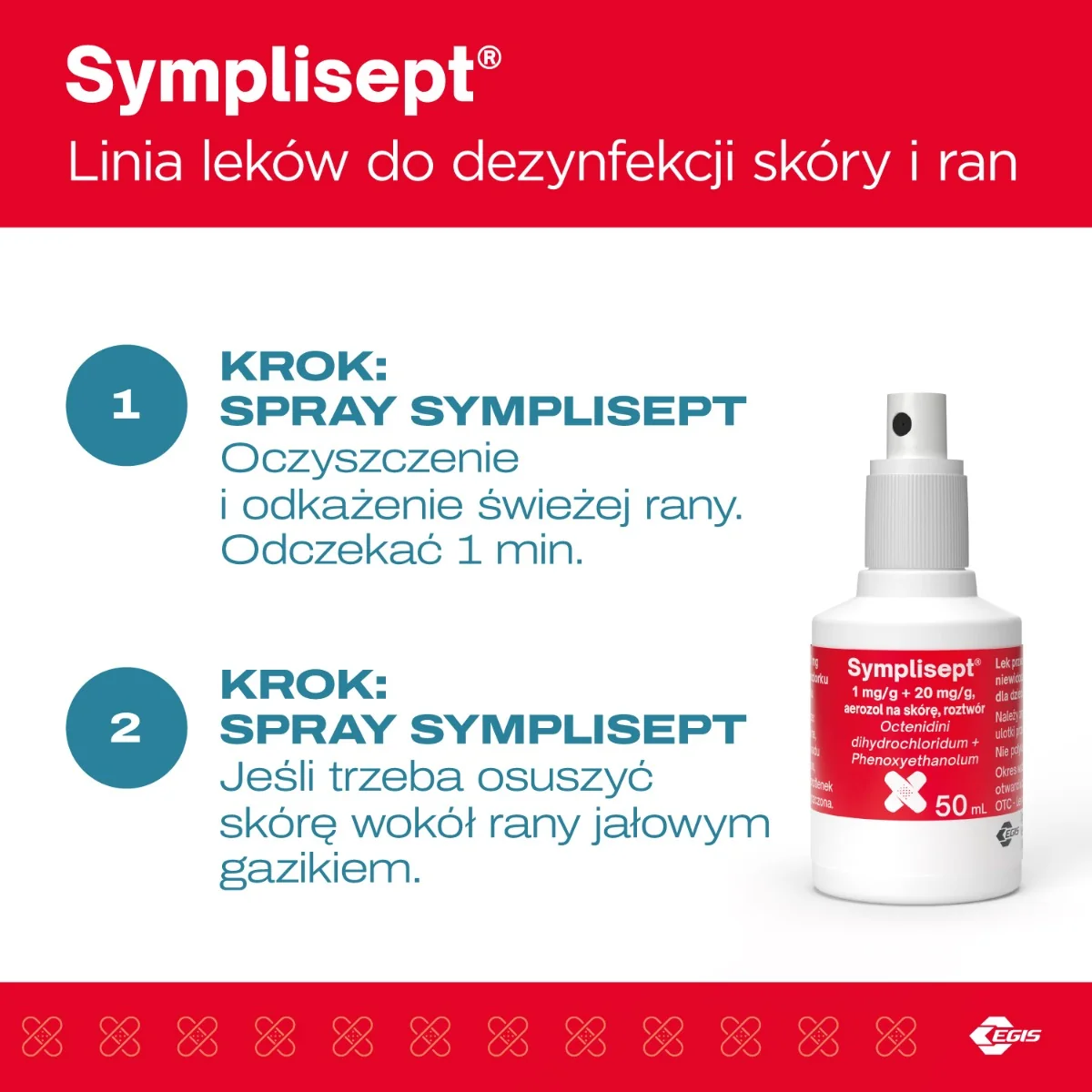 Symplisept 1 mg/g + 20 mg/g, aerozol na skórę, 50 ml
