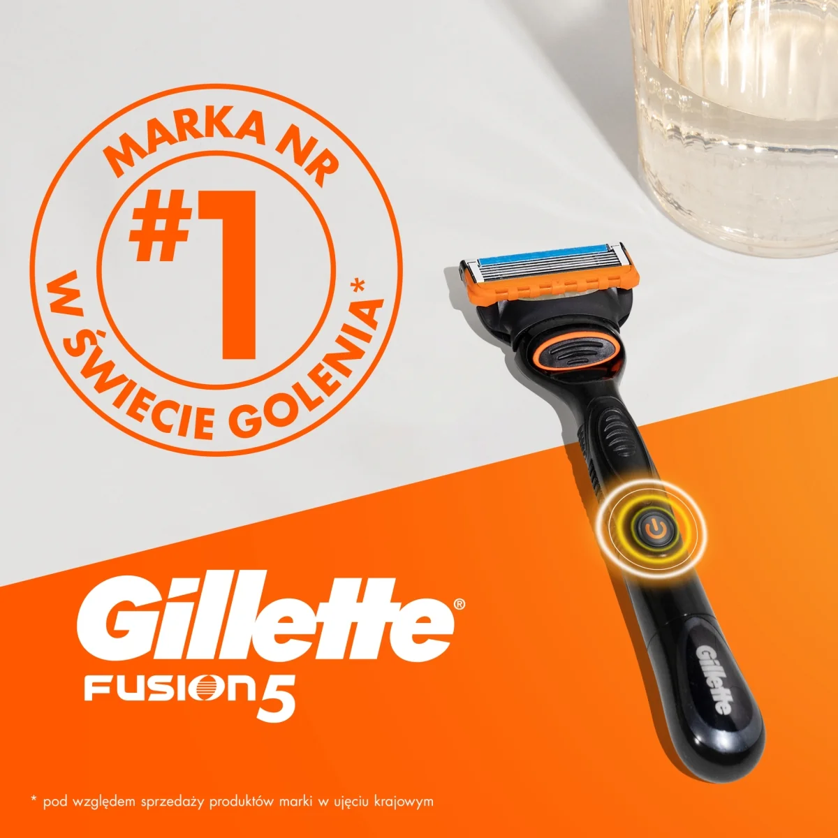 Gillette Fusion5 Power maszynka do golenia dla mężczyzn, 1 maszynka, 10 ostrzy wymiennych