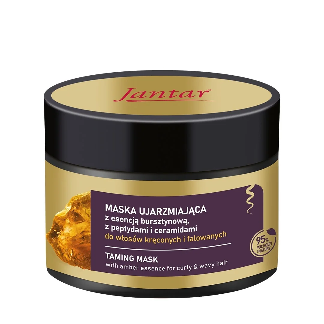 Jantar Maska ujarzmiająca z esencją bursztynową, peptydami, ceramidami i olejem makadamia, 200 ml