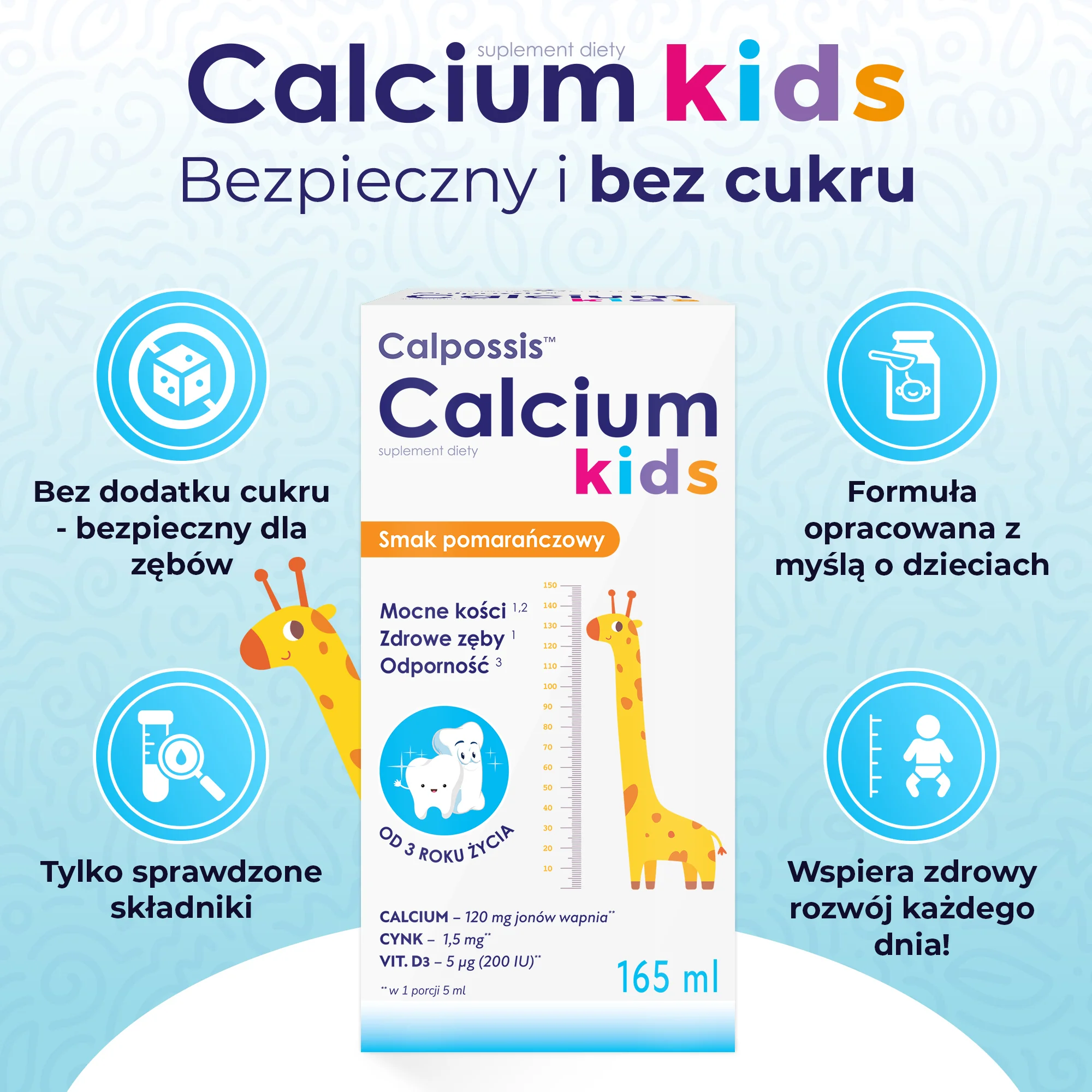 Domowa Apteczka Calpossis Calcium Kids płyn, 165 ml