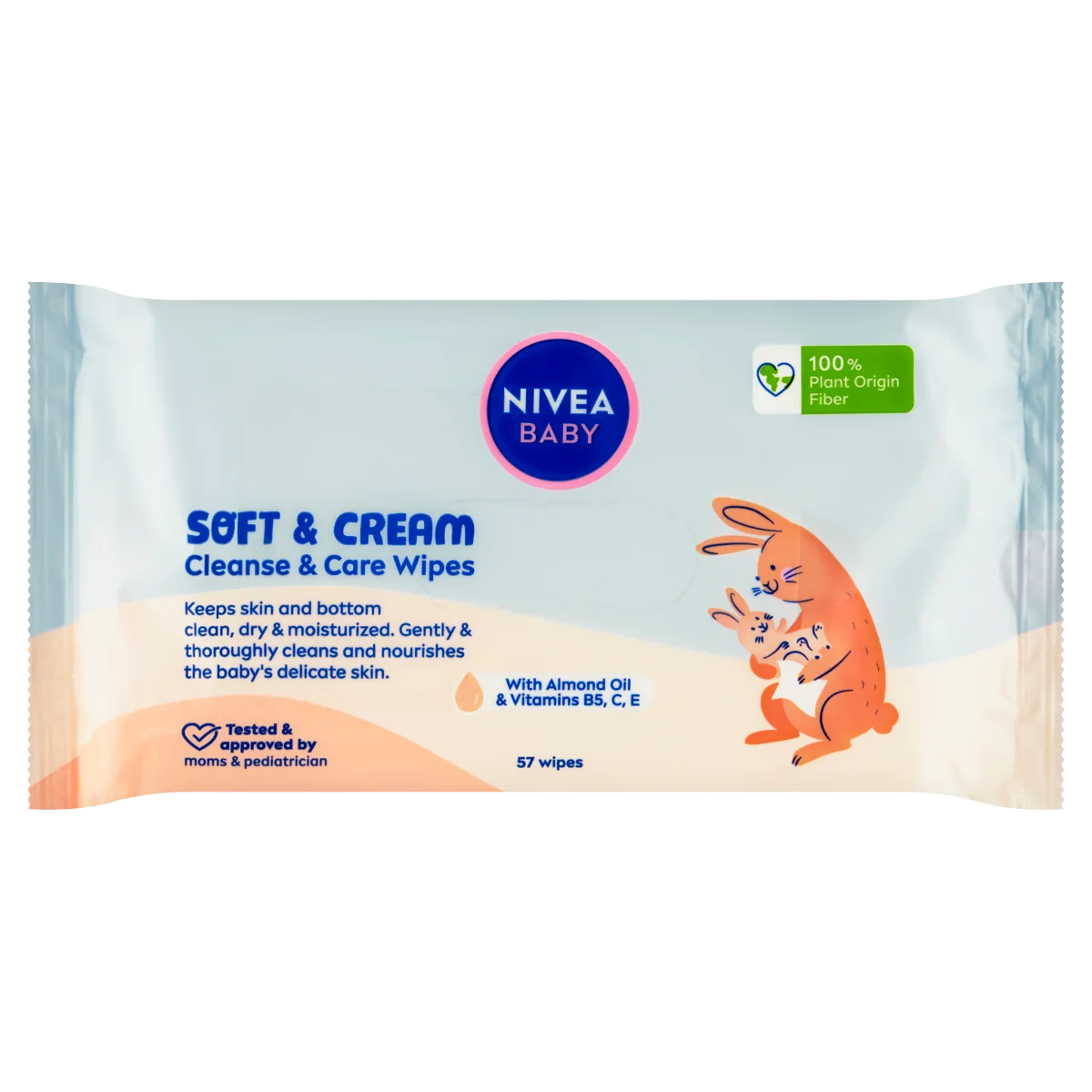Nivea Baby Soft & Cream chusteczki biodegradowalne, 57 szt.