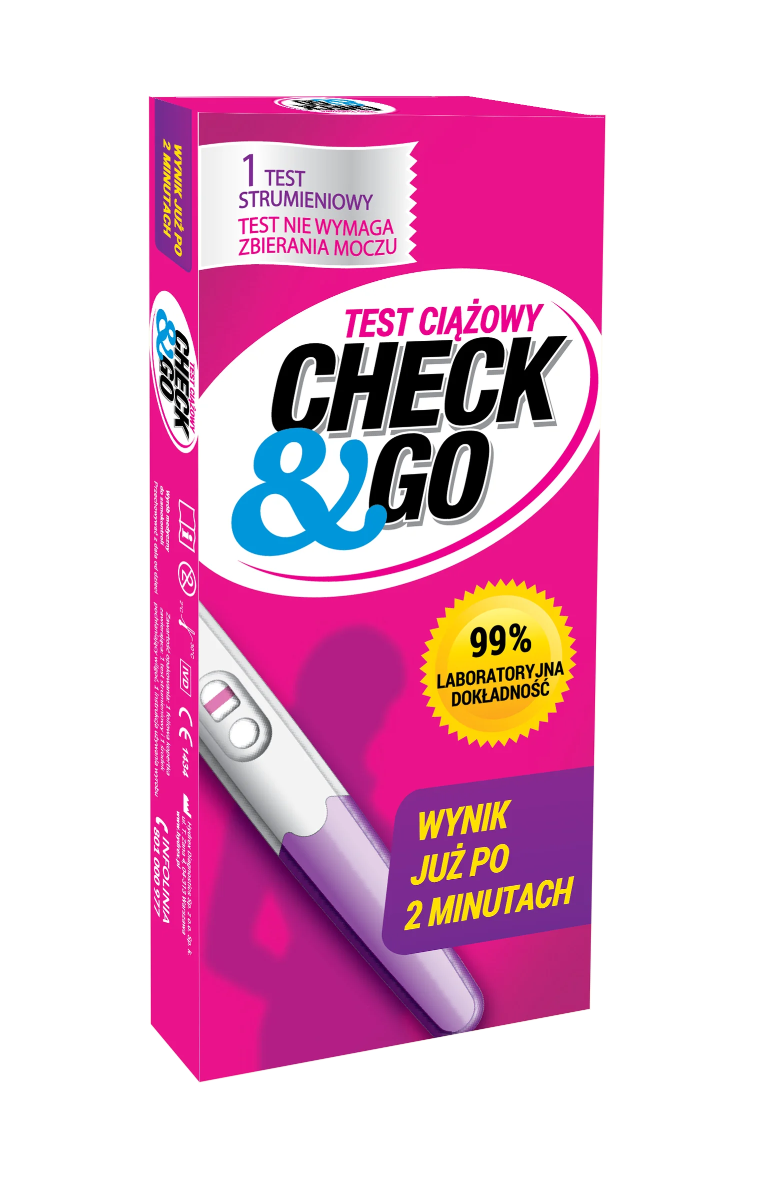 Check & Go test ciążowy strumieniowy, 1 sztuka