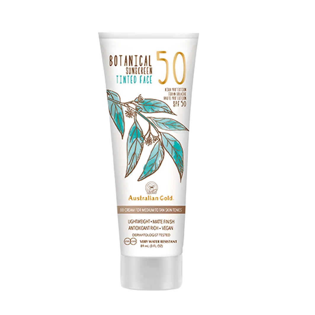 Australian Gold Botanical Tinted Face krem BB z filtrem mineralnym do twarzy SPF 50 odcień średni, 89 ml