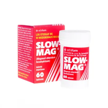 Slow-Mag - lek do stosowania w niedoborach magnezu, 60 tabletek 