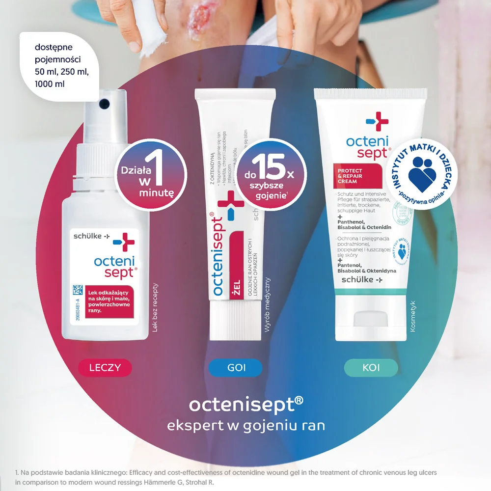 Octenisept Protect & Repair Cream, krem kojąco-pielęgnacyjny przyspieszający regenerację naskórka, 50 ml 